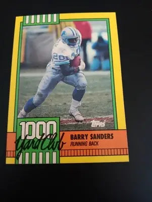 1990 Topps - 1000 yd. Club Barry Sanders #3. Detroit Lions. NRMT+
