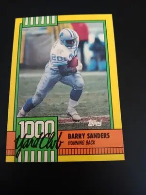 1990 Topps - 1000 yd. Club Barry Sanders #3. Detroit Lions. NRMT+