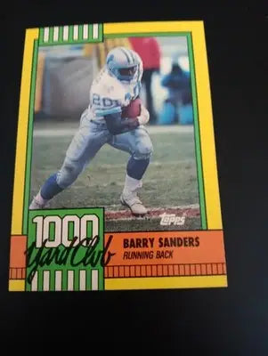 1990 Topps - 1000 yd. Club Barry Sanders #3. Detroit Lions. NRMT+