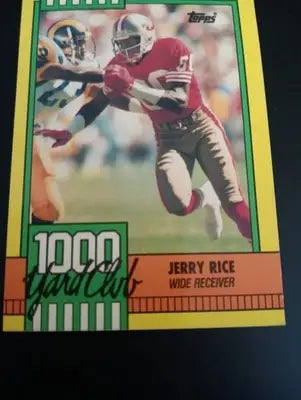 1990 Topps - 1000 yd. Club Jerry Rice #1. San Francisco 49ers. EX+ - Football Card Single
