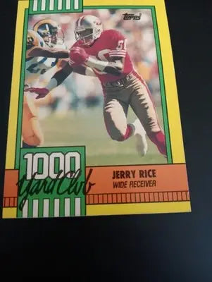 1990 Topps - 1000 yd. Club Jerry Rice #1. San Francisco 49ers. EX+ - Football Card Single