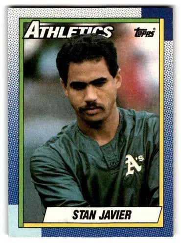 1990 Topps Stan Javier Oakland Athletics baseball card high-quality collectible image