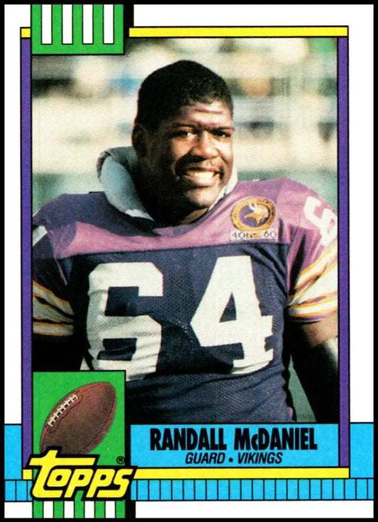 1990 Topps #104 Randall McDaniel EX Excellent Minnesota Vikings Football Card