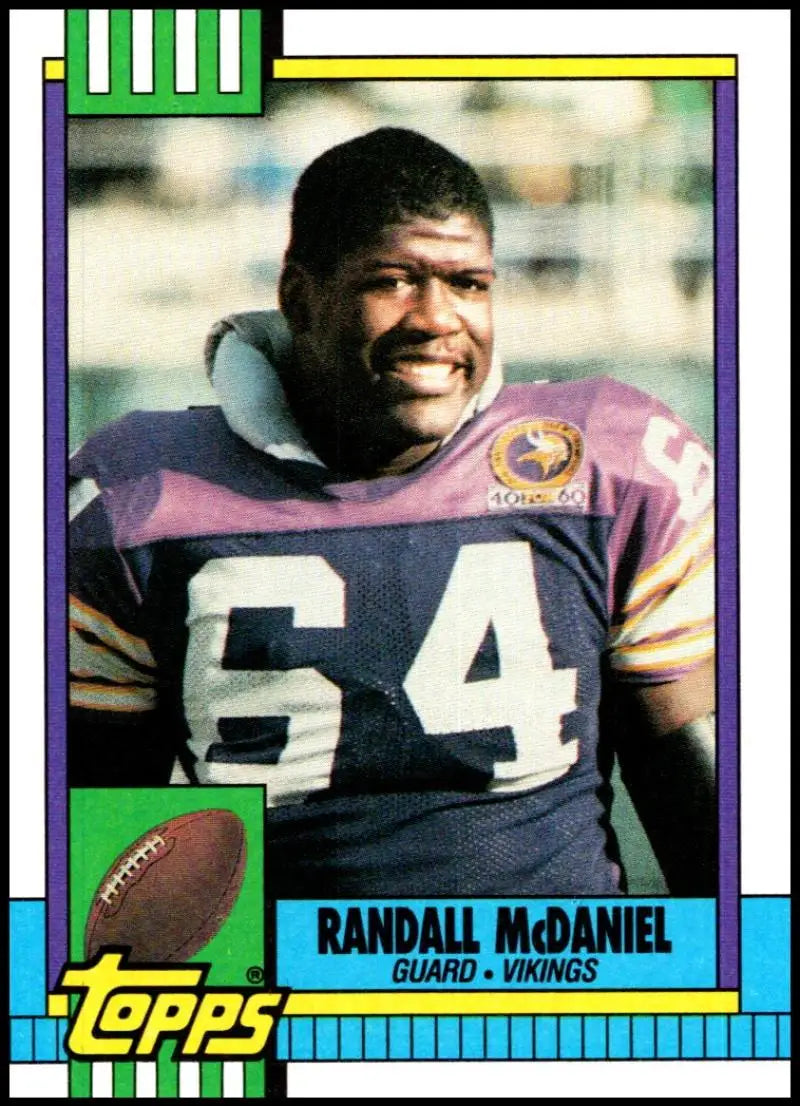 1990 Topps #104 Randall McDaniel EX Excellent Minnesota Vikings Football Card - Football Card Single