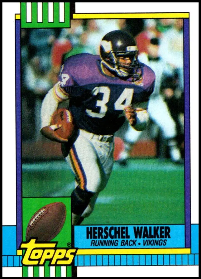 1990 Topps #105 Herschel Walker EX Excellent Minnesota Vikings Football Card - Football Card Single