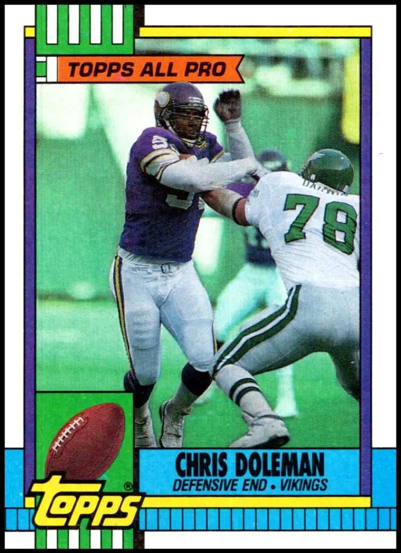 1990 Topps #108 Chris Doleman EX Excellent Minnesota Vikings Football Card - Football Card Single
