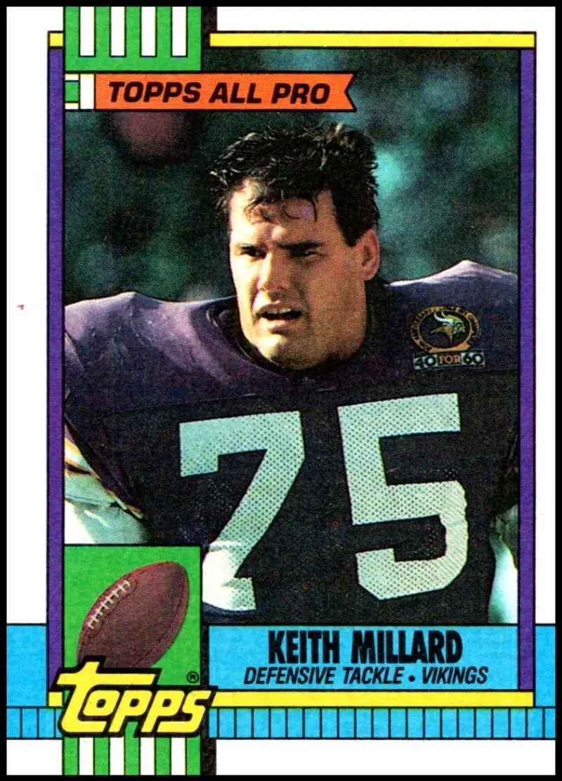 1990 Topps #109 Keith Millard EX Excellent Minnesota Vikings Football Card - Football Card Single