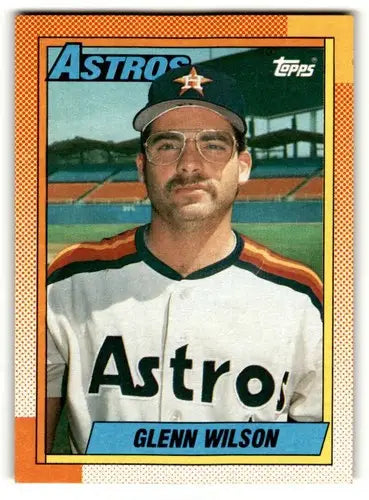 1990 Topps #112 Glenn Wilson Houston Astros Baseball Cards EX/NM ID:53772 - Baseball Card Single