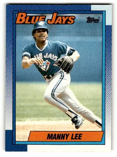 Original gloss Manny Lee Toronto Blue Jays baseball card from 1990 Topps #113
