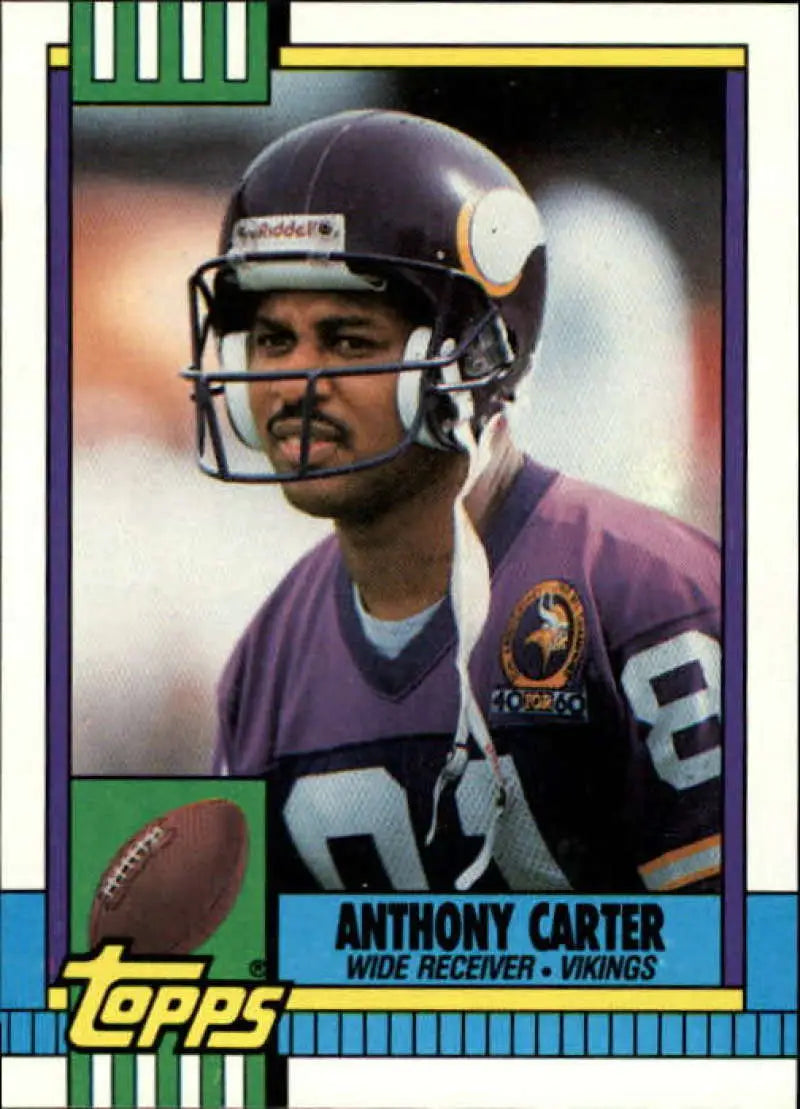 1990 Topps #115 Anthony Carter EX Excellent Minnesota Vikings Football Card - Football Card Single