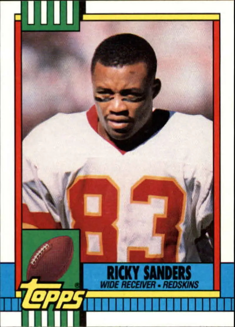 1990 Topps #127 Ricky Sanders EX Excellent Washington Redskins Football Card - Football Card Single