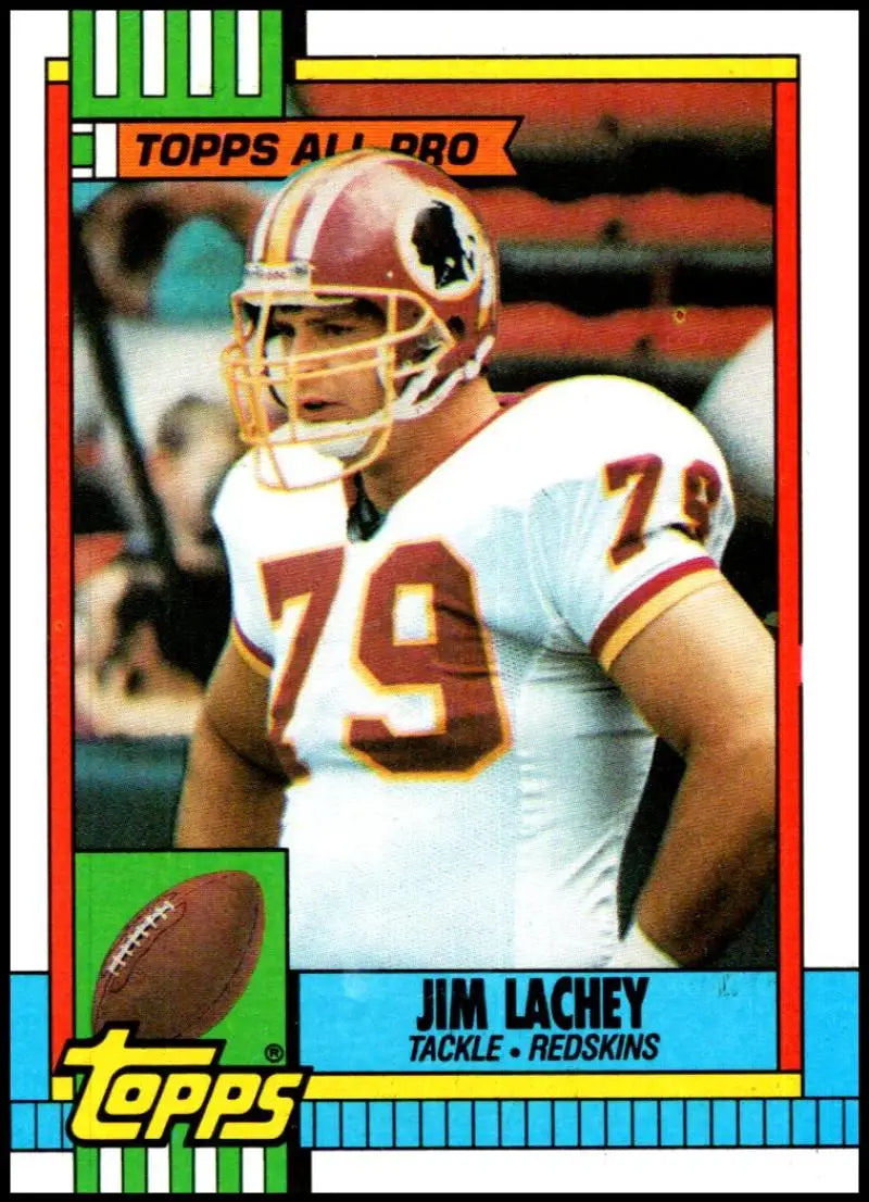 1990 Topps #129 Jim Lachey EX Excellent Washington Redskins Football Card - Football Card Single