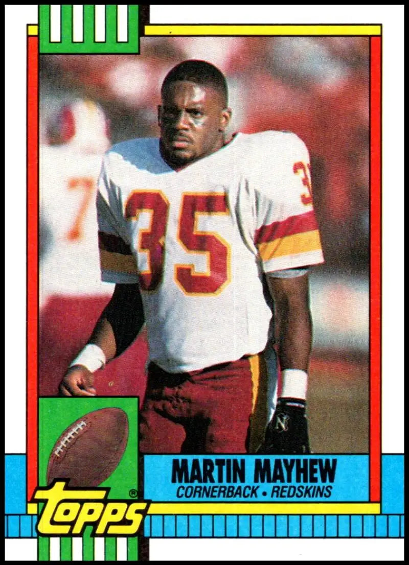 1990 Topps #130 Martin Mayhew EX Excellent RC Rookie Washington Redskins Football Card - Football Card Single