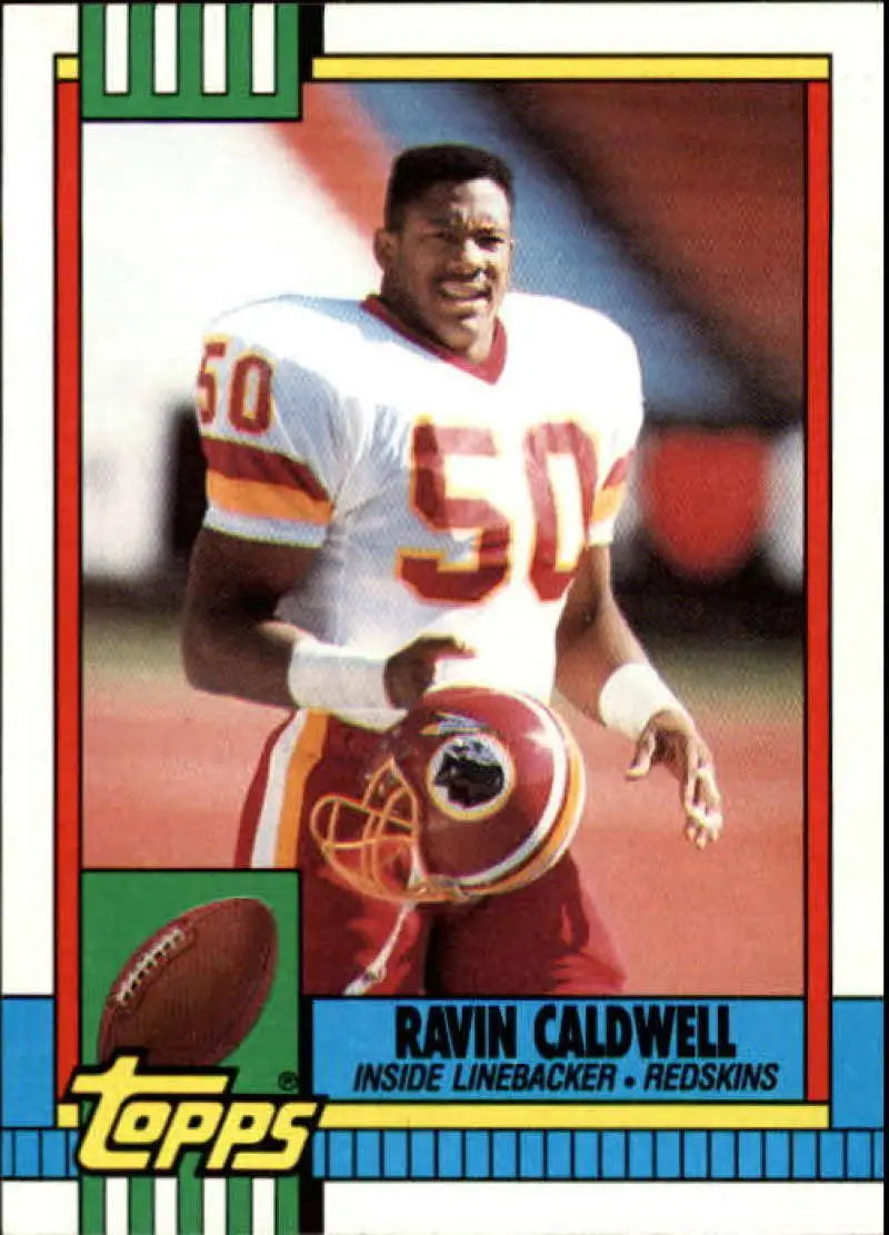 1990 Topps #131 Ravin Caldwell EX Excellent Washington Redskins Football Card - Football Card Single