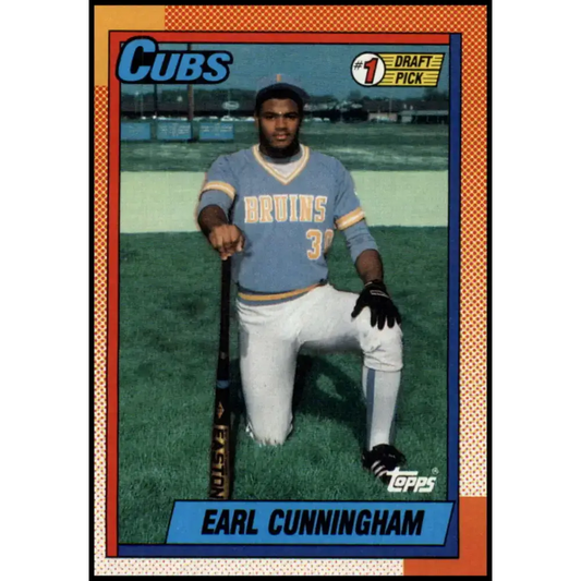 1990 Topps #134 Earl Cunningham FDP NM-MT RC Rookie Chicago Cubs Baseball Card - Baseball Card Single