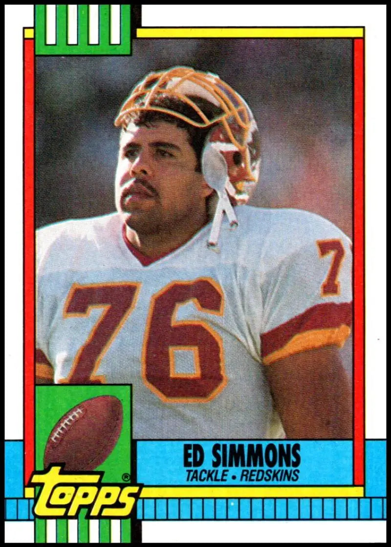 1990 Topps #134 Ed Simmons EX Excellent RC Rookie Washington Redskins Football Card - Football Card Single
