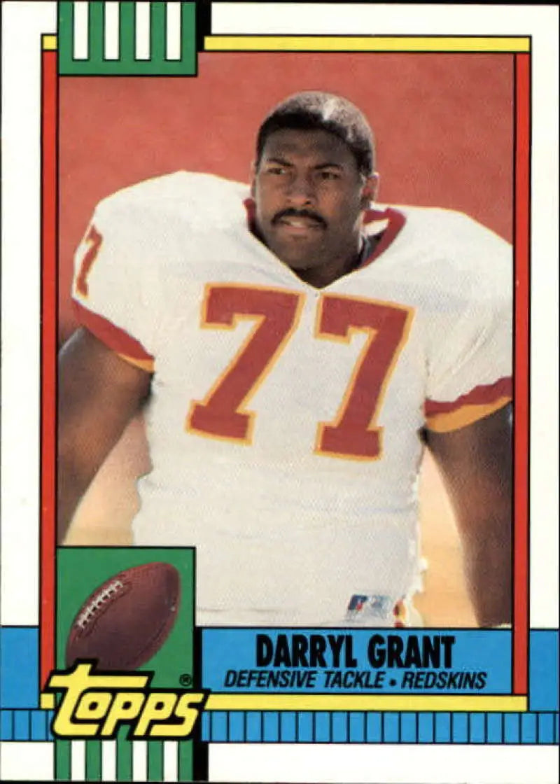 1990 Topps #135 Darryl Grant EX Excellent Washington Redskins Football Card - Football Card Single
