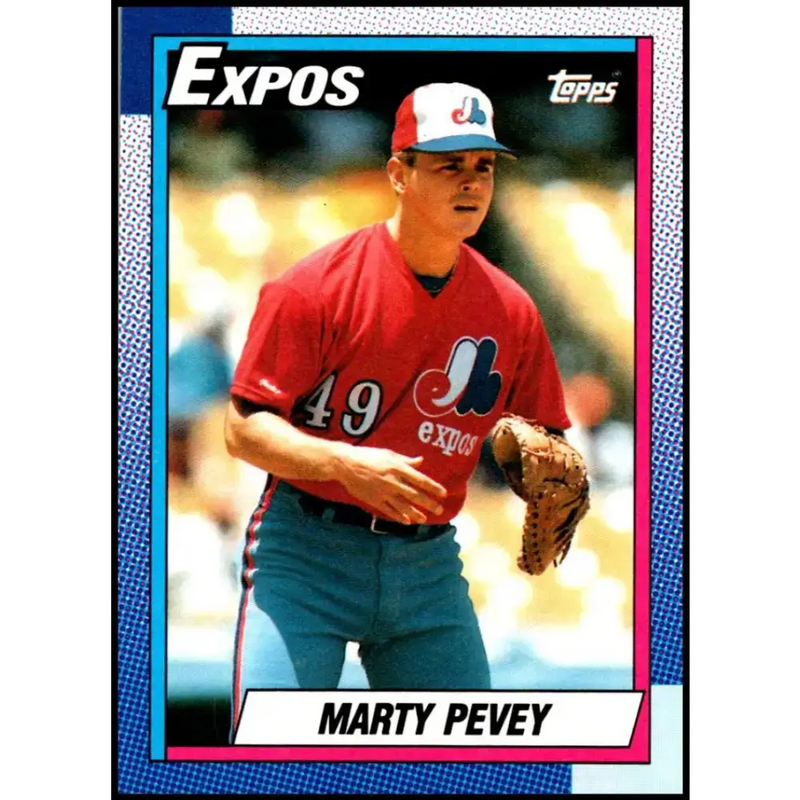 1990 Topps #137 Marty Pevey NM-MT RC Rookie Montreal Expos Baseball Card - Baseball Card Single