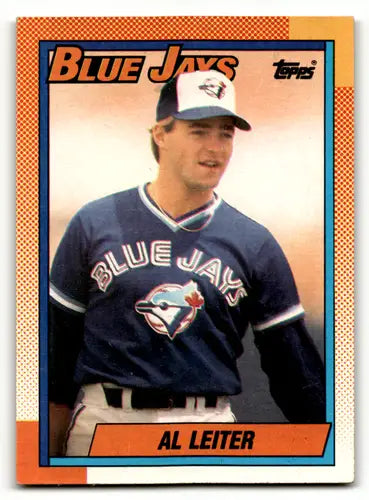 Original gloss 1990 Topps Al Leiter baseball card featuring Blue Jays sports cards