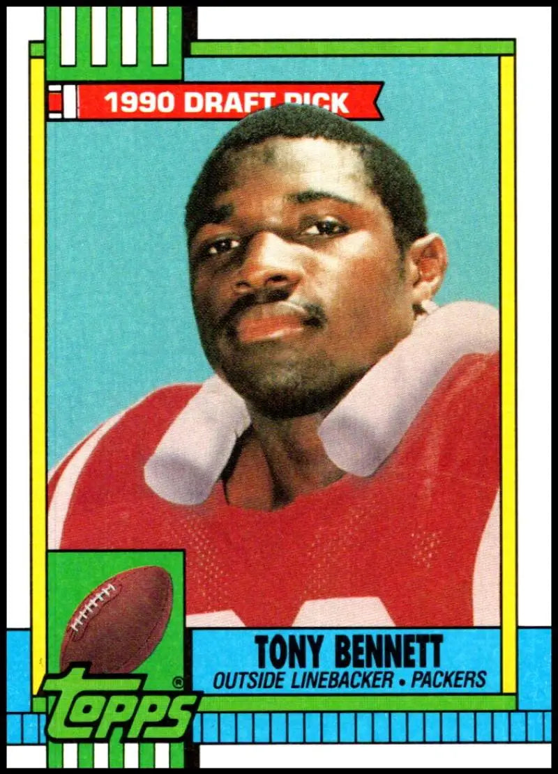 1990 Topps #138 Tony Bennett EX Excellent RC Rookie Green Bay Packers Football Card - Football Card Single