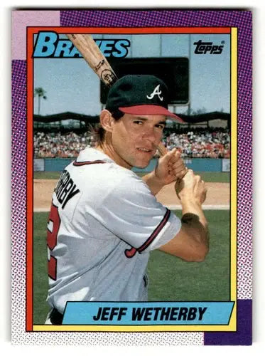 1990 Topps #142 Jeff Wetherby Atlanta Braves Baseball Cards EX/NM ID:53735 - Baseball Card Single