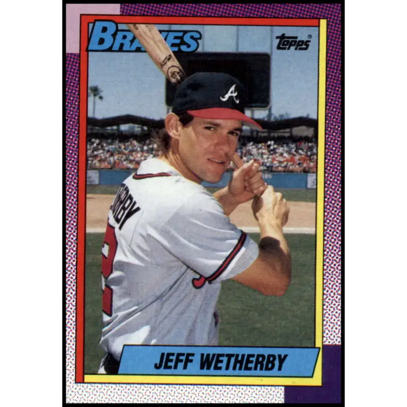 1990 Topps #142 Jeff Wetherby NM-MT RC Rookie Atlanta Braves Baseball Card - Baseball Card Single