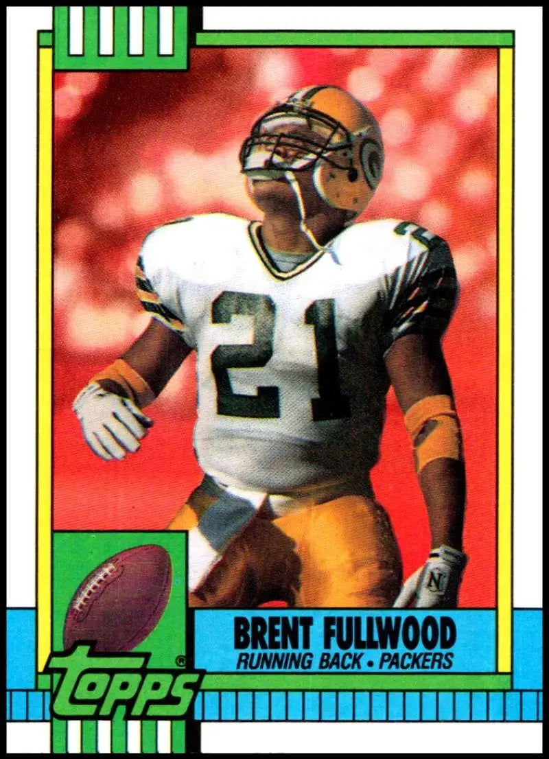 1990 Topps #145 Brent Fullwood EX Excellent Green Bay Packers Football Card - Football Card Single
