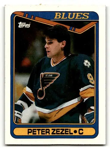 1990 Topps #15 Peter Zezel St. Louis Blues Hockey Cards NM Near Mint ID:55529 - Hockey Card Single