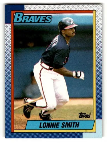 Original gloss Lonnie Smith Atlanta baseball card from 1990 Topps #152