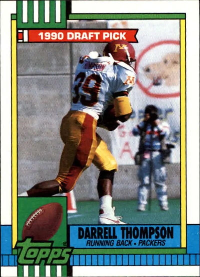 1990 Topps #155 Darrell Thompson EX Excellent RC Rookie Green Bay Packers Football Card - Football Card Single