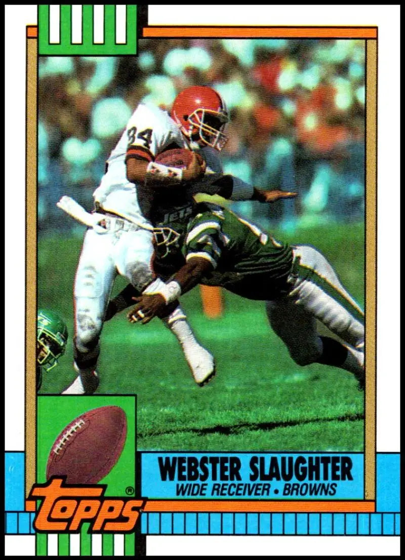1990 Topps #158 Webster Slaughter EX Excellent Cleveland Browns Football Card - Football Card Single