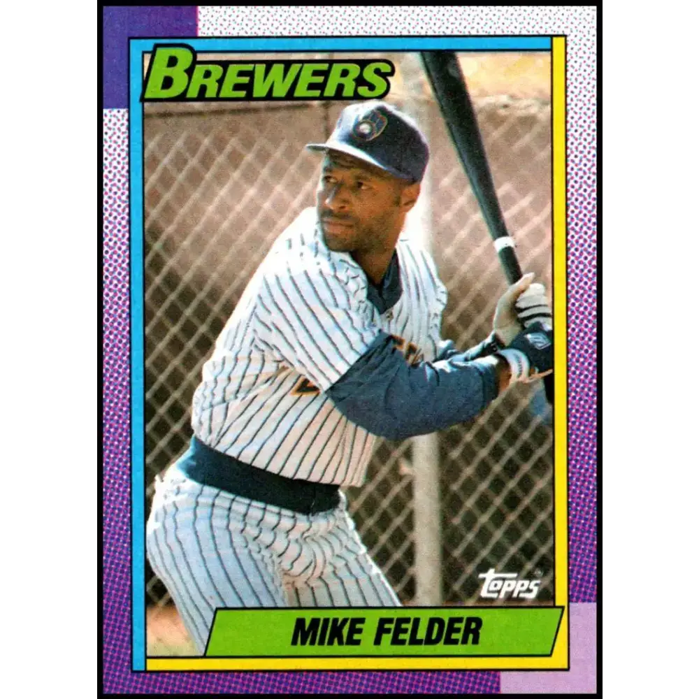 1990 Topps #159 Mike Felder NM-MT Milwaukee Brewers Baseball Card - Baseball Card Single