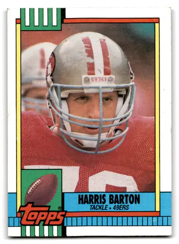 Original gloss Harris Barton football card from 1990 Topps mint 49ers collectible
