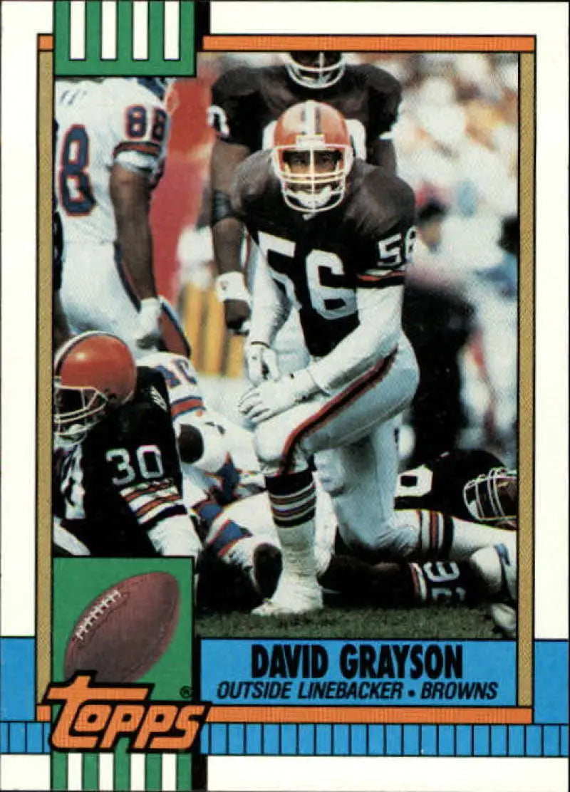 1990 Topps #164 David Grayson EX Excellent Cleveland Browns Football Card - Football Card Single
