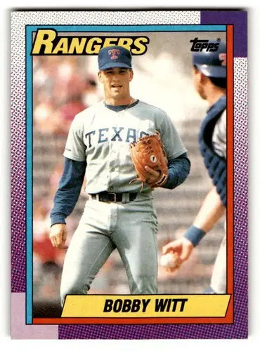 1990 Topps #166 Bobby Witt Texas Rangers Baseball Cards EX/NM ID:53566 - Baseball Card Single