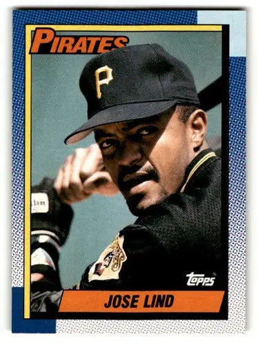 Original gloss Jose Lind Pittsburgh Pirates baseball card from 1990 Topps #168