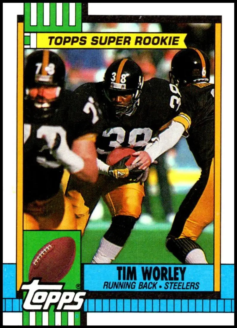 1990 Topps #175 Tim Worley EX Excellent Pittsburgh Steelers Football Card - Football Card Single
