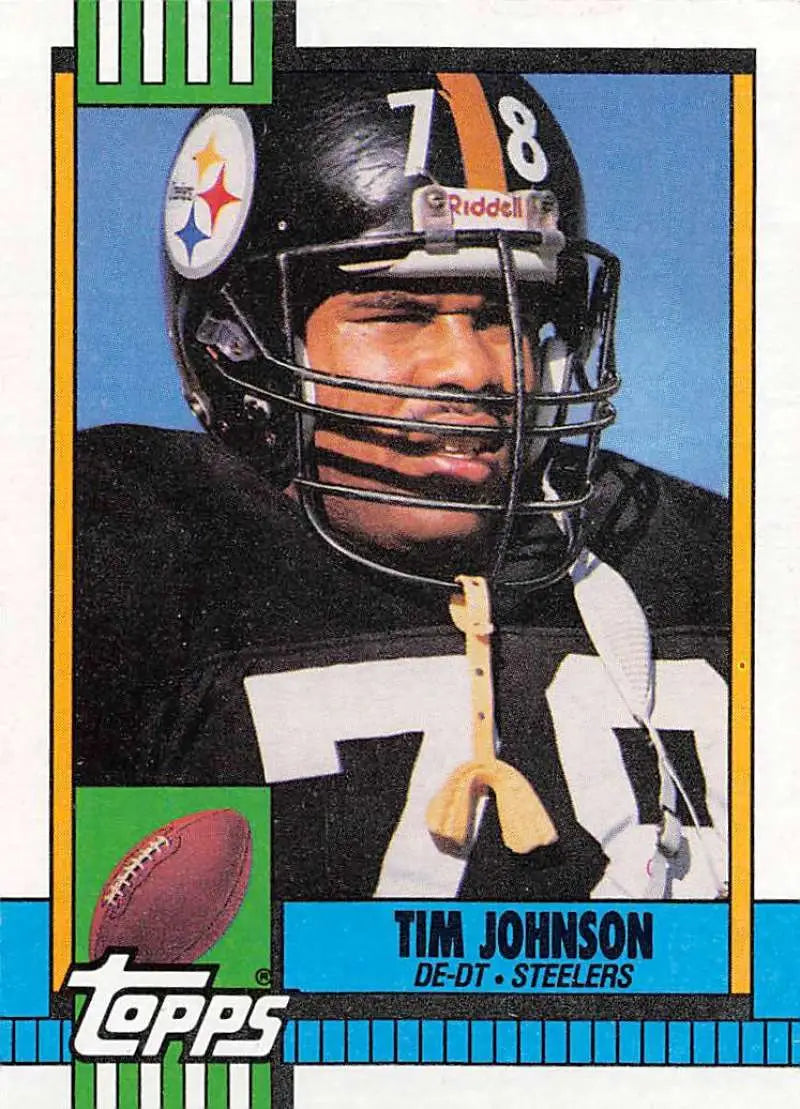 1990 Topps #176 Tim Johnson EX Excellent Pittsburgh Steelers Football Card - Football Card Single