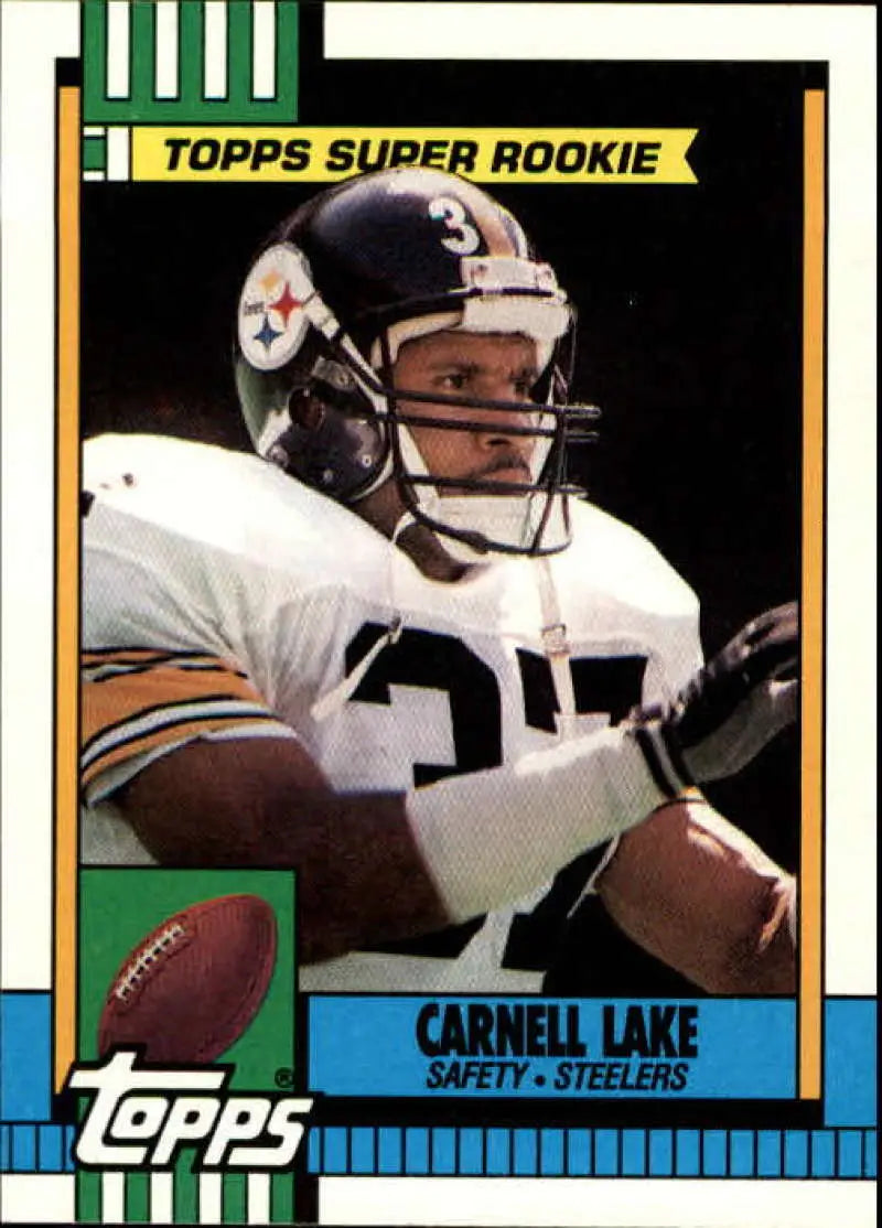 1990 Topps #177 Carnell Lake EX Excellent Pittsburgh Steelers Football Card - Football Card Single