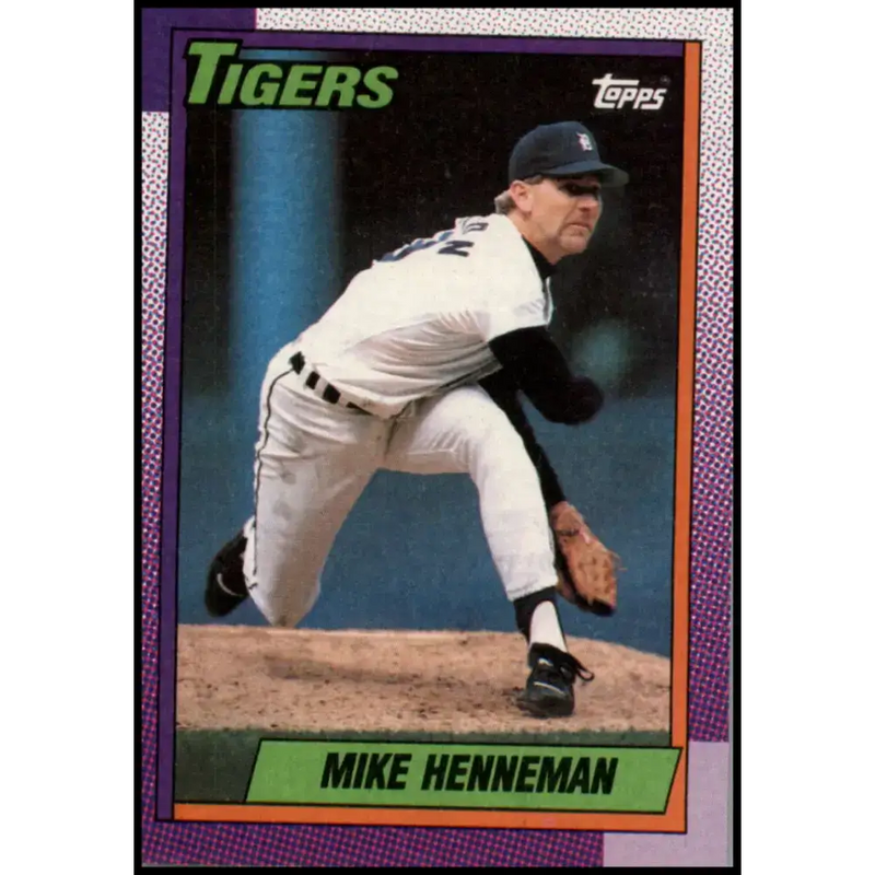 1990 Topps #177 Mike Henneman NM-MT Detroit Tigers Baseball Card - Baseball Card Single