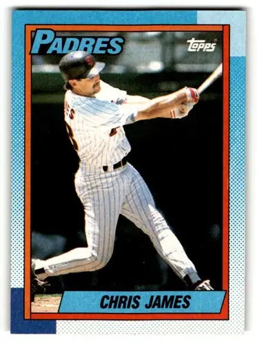 Original gloss 1990 Topps Chris James San Diego Padres baseball card ID 53615