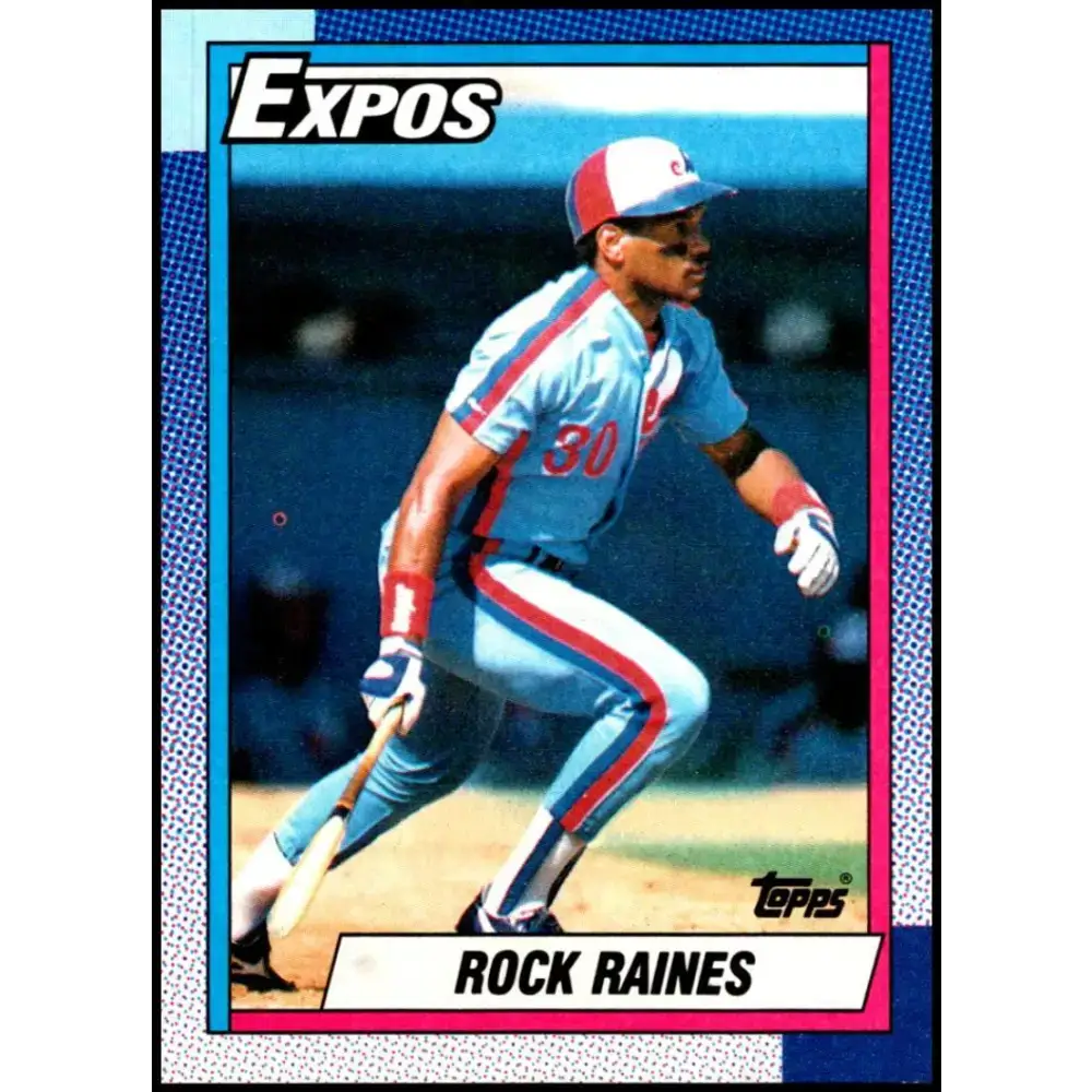 1990 Topps #180 Rock Raines NM-MT Montreal Expos Baseball Card - Baseball Card Single