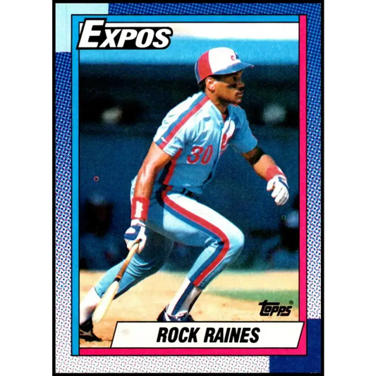 1990 Topps #180 Rock Raines NM-MT Montreal Expos Baseball Card - Baseball Card Single