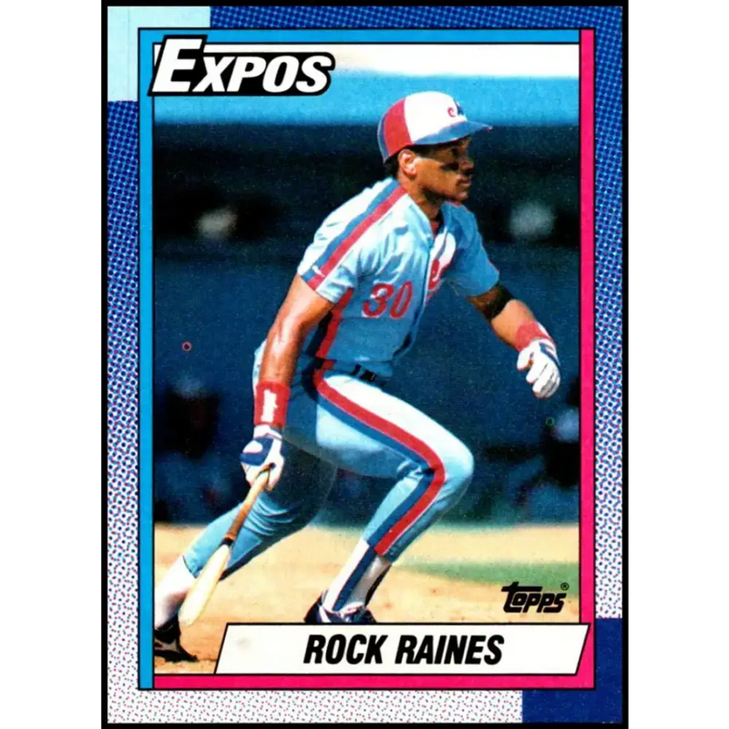 1990 Topps #180 Rock Raines NM-MT Montreal Expos Baseball Card - Baseball Card Single