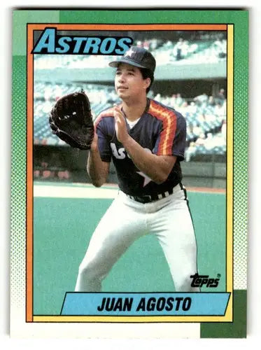 Original gloss 1990 Topps Juan Agosto Houston Astros baseball card collectible