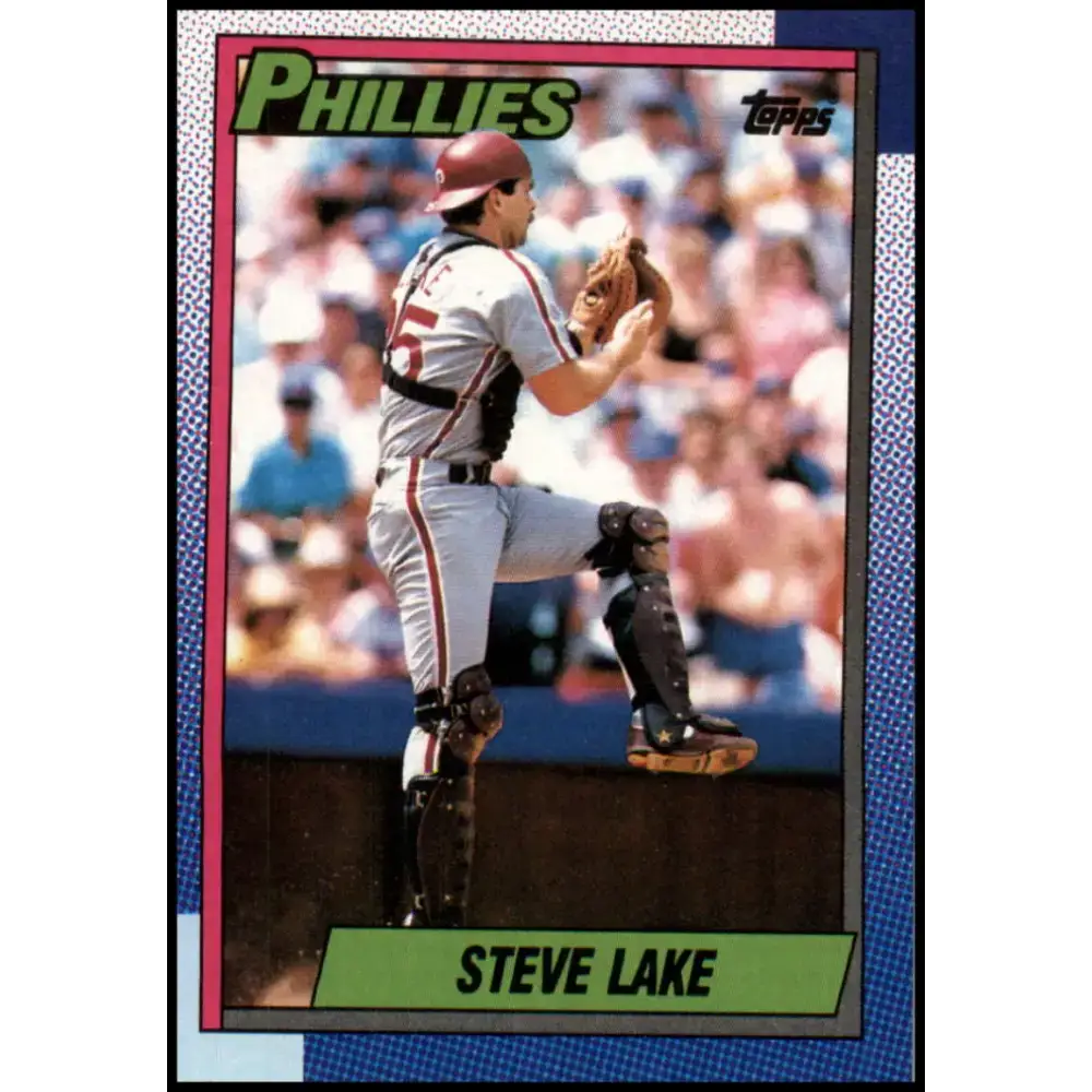 1990 Topps #183 Steve Lake NM-MT Philadelphia Phillies Baseball Card - Baseball Card Single