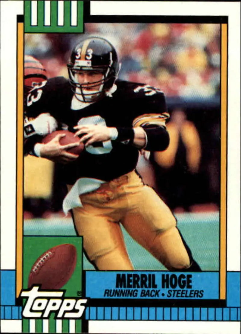 1990 Topps #185 Merril Hoge EX Excellent Pittsburgh Steelers Football Card - Football Card Single