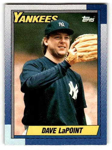 Dave LaPoint Yankees baseball card with original gloss from 1990 Topps #186