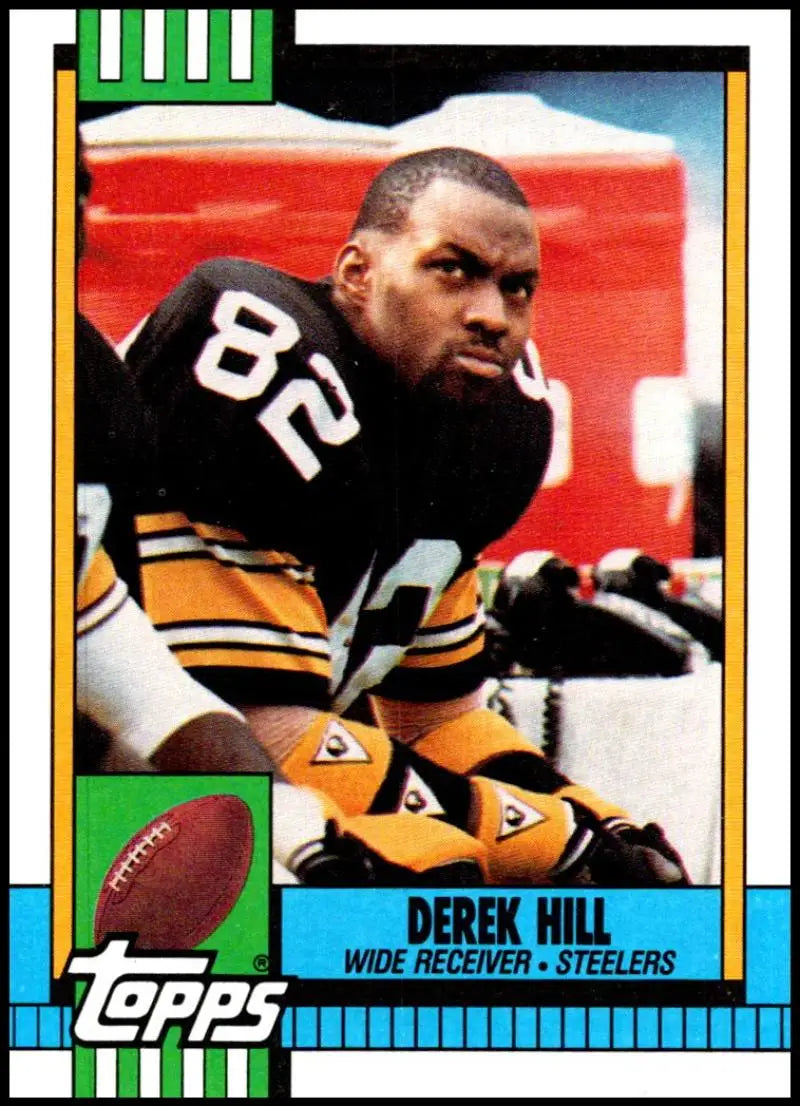 1990 Topps #187 Derek Hill EX Excellent RC Rookie Pittsburgh Steelers Football Card - Football Card Single