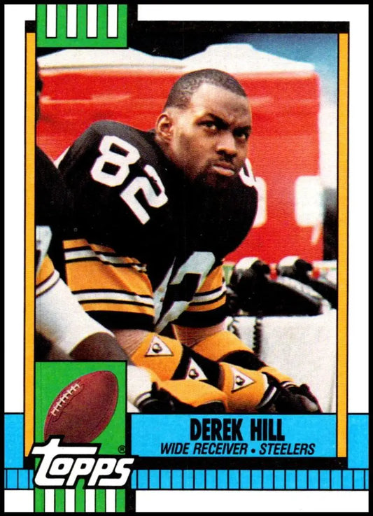 1990 Topps #187 Derek Hill EX Excellent RC Rookie Pittsburgh Steelers Football Card